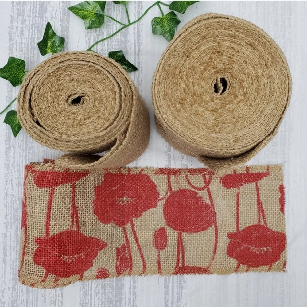 Burlap Bundle of 8 Decorative Craft Ribbon Rolls